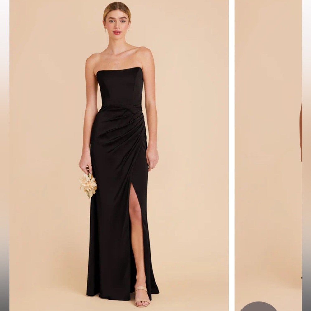 Black Strapless Evening Gown